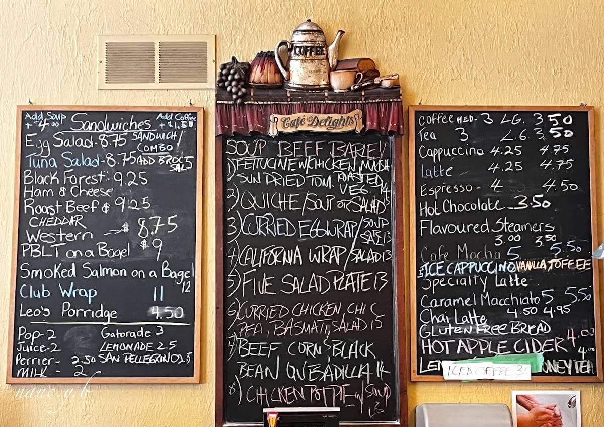 Chalkboard menu at Eramosa River Cafe